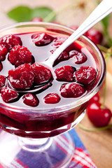 bowl of cherry jam
