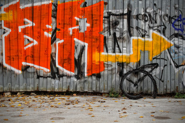 Graffiti auf Blech