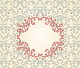 Vector Floral seamless Pattern with Floral frame for Your Text