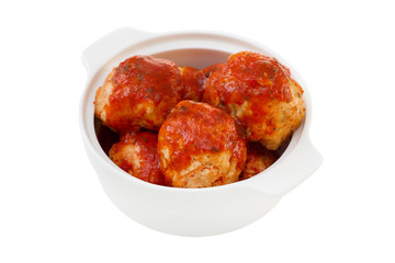 meatballs with tomato sauce in the bowl