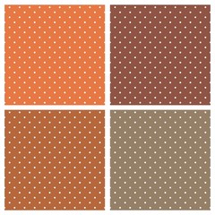 Seamless vector pattern set polka dots dark autumn background