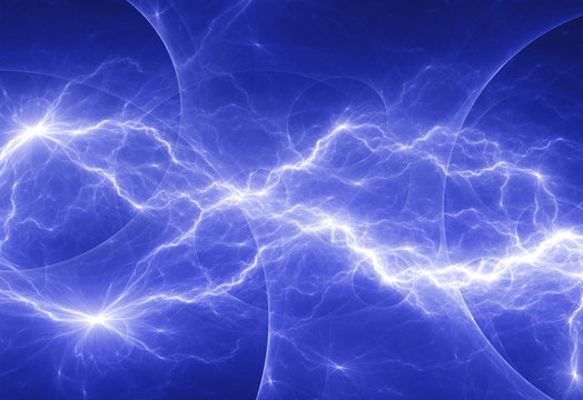 Blue fantasy lightning bold, abstract electrical background