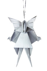 Christmas silver origami angel