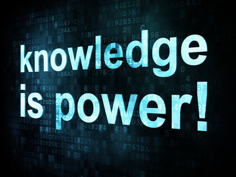 Education and learn concept: pixelated words knowledge is power