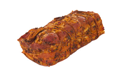Ham with spices isolated