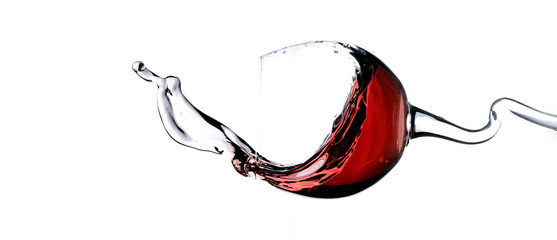 Splashing red wine panorama