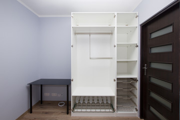 Modern apartment interior with  epty wardrobe