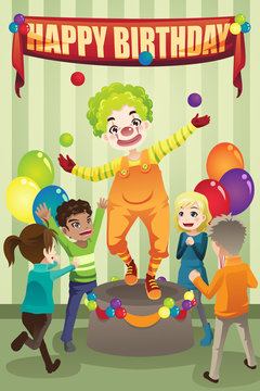 Birthday party clown
