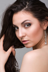 Fototapeta premium Close up portrait of a young woman