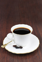 Coffee in white porcelain cup