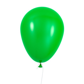 Green Balloon Isolated On White Background