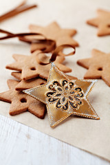 Gingerbread cookies and vintage christmas ornament