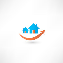 Home sign. Real estate concept design. Smile.