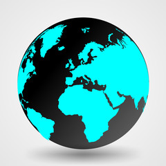 Weltkugel, Erdkugel, Globus, Erde, Welt, Europa, Schwarz, Globus