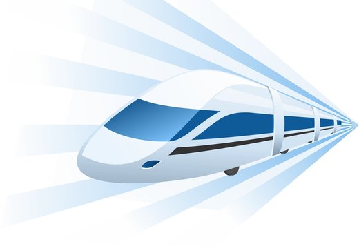 fast train speeding in motion