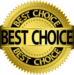 Best choice golden label, vector illustration