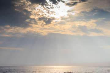 ocean with sun rays