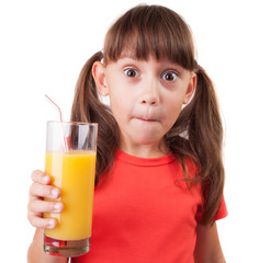 Girl with a glass of fresh juice