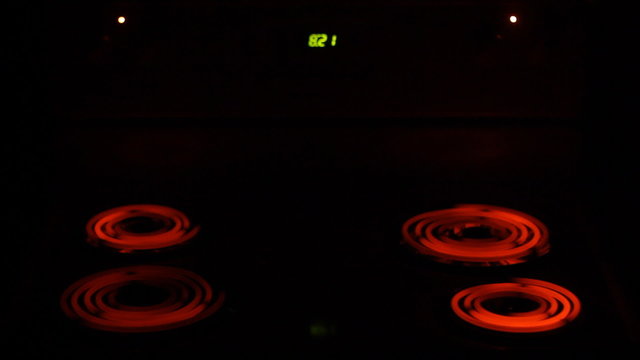 Electric Burner of Stove Heating Up. Accelerated video