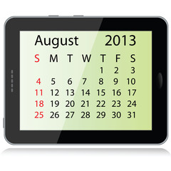 august  2013 calendar