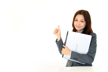 Naklejka premium 自信に満ちあふれたオフィスレディー