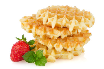 Waffles and strawberry