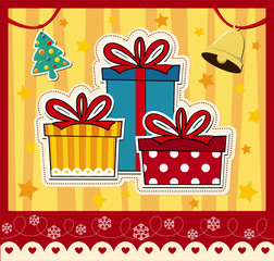 christmas gift box greeting card