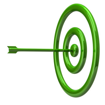 Illustration of green target and arrow