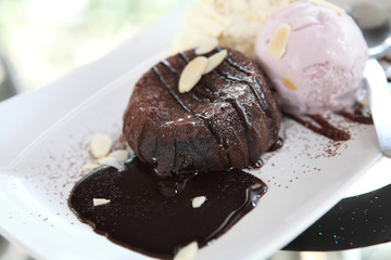 Chocolate Lava Cake with ice cream