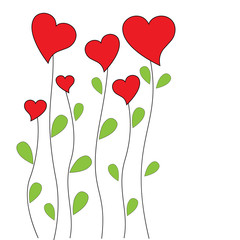 Fototapeta na wymiar Vector floral background with hearts