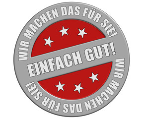 Schild graurot rt WMDFS EINFACH GUT!