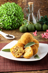 Arancini rice and meat