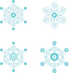 Set of 4 snowlakes