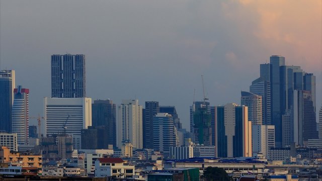 Bangkok is a city with tall buildings