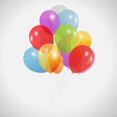 colored balloons, vector illustration