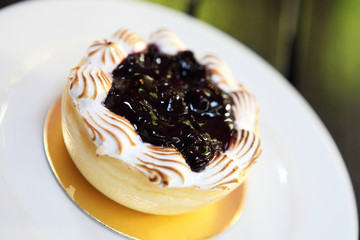 Blueberry cheesecake slice