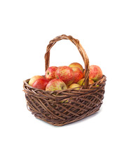 Basket with apples. Isolated.