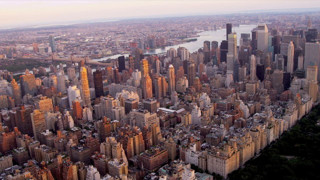 Aerial view Central Park, Upper East Side Manhattan,  New York