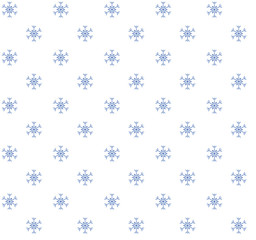 Blue snowflakes on white background