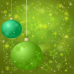 Christmas background with balls and stars