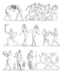 Fototapeta na wymiar Greek Athletes - Olympic Games - Antiquity