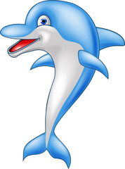 Naklejka premium Happy dolphin cartoon