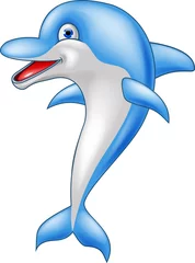 Fototapeten Glücklicher Delphin-Cartoon © tigatelu