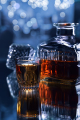 glass with whiskey