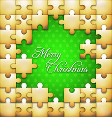 Christmas puzzle vector background