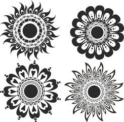 A set of flower tattoos