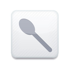 Vector white teaspoon icon. Eps10. Easy to edit