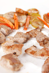 meat with grilled vegetables