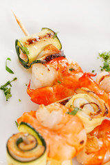 Prawn Skewers with vegetables