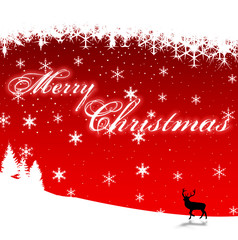 Bright christmas with snowflakes and raindeer